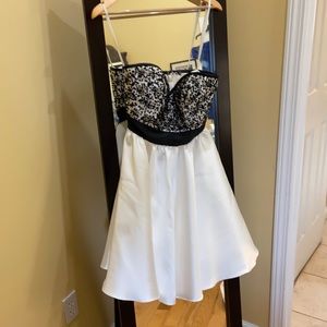 Gorgeous black and white semi formal dress